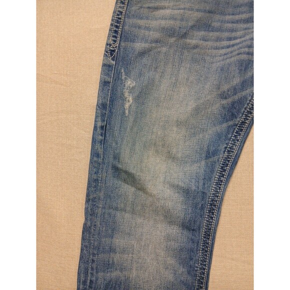 Rock Revival Men's VICTOR Straight Denim Jeans Size 36 Light Wash Distressed - Picture 6 of 16